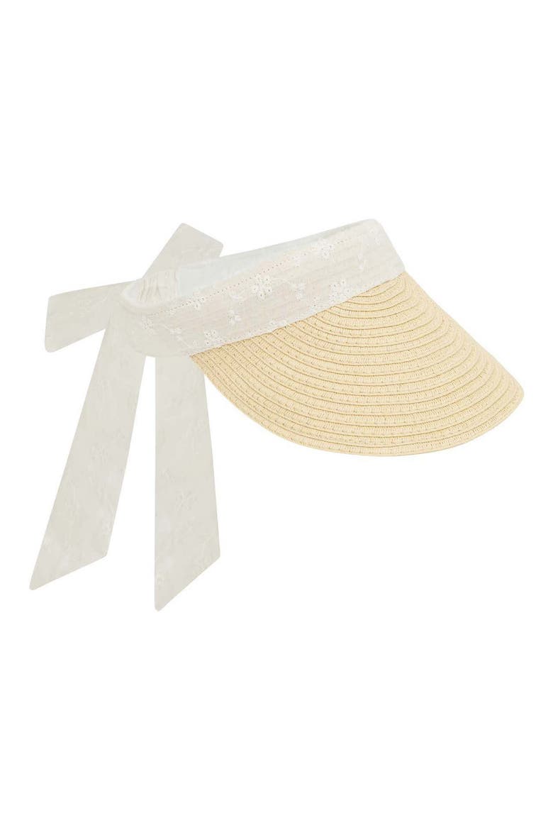 Kids' Broderie Anglaise Visor, Main, color, NATURAL