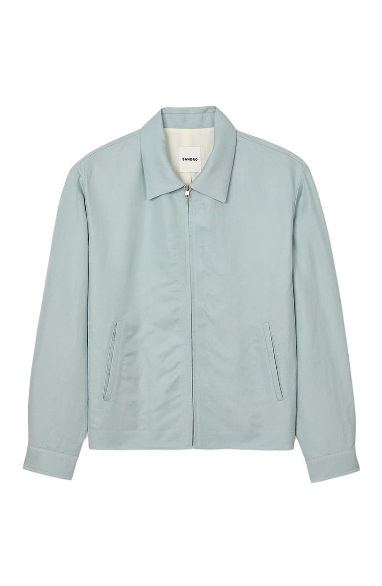 SANDRO Zip-up jacket, Alternate, color, Chambray