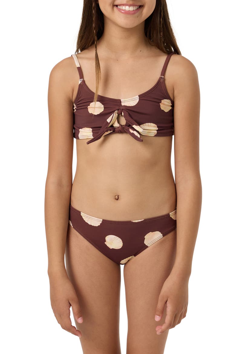 Kids' Camila Two-Piece Swimsuit, Main, color, CHOCOLATE