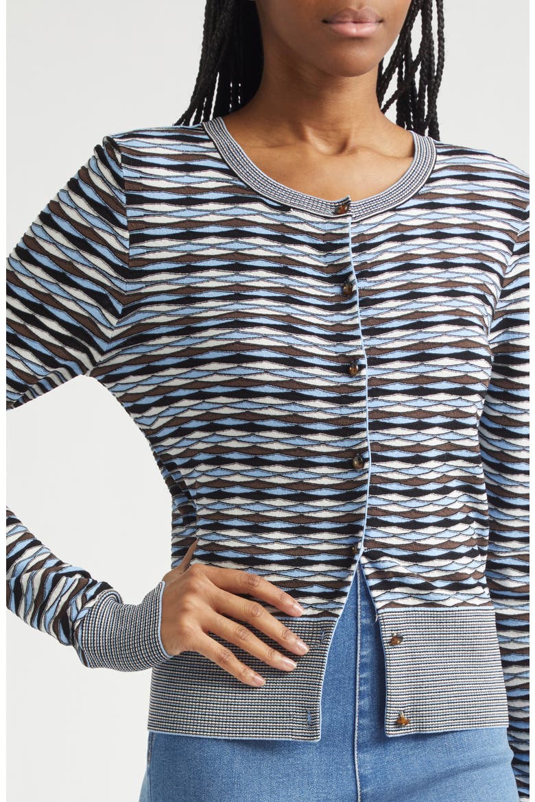 Cambria Button Front Knit Cardigan, Alternate, color, BLUE JAY MULTI