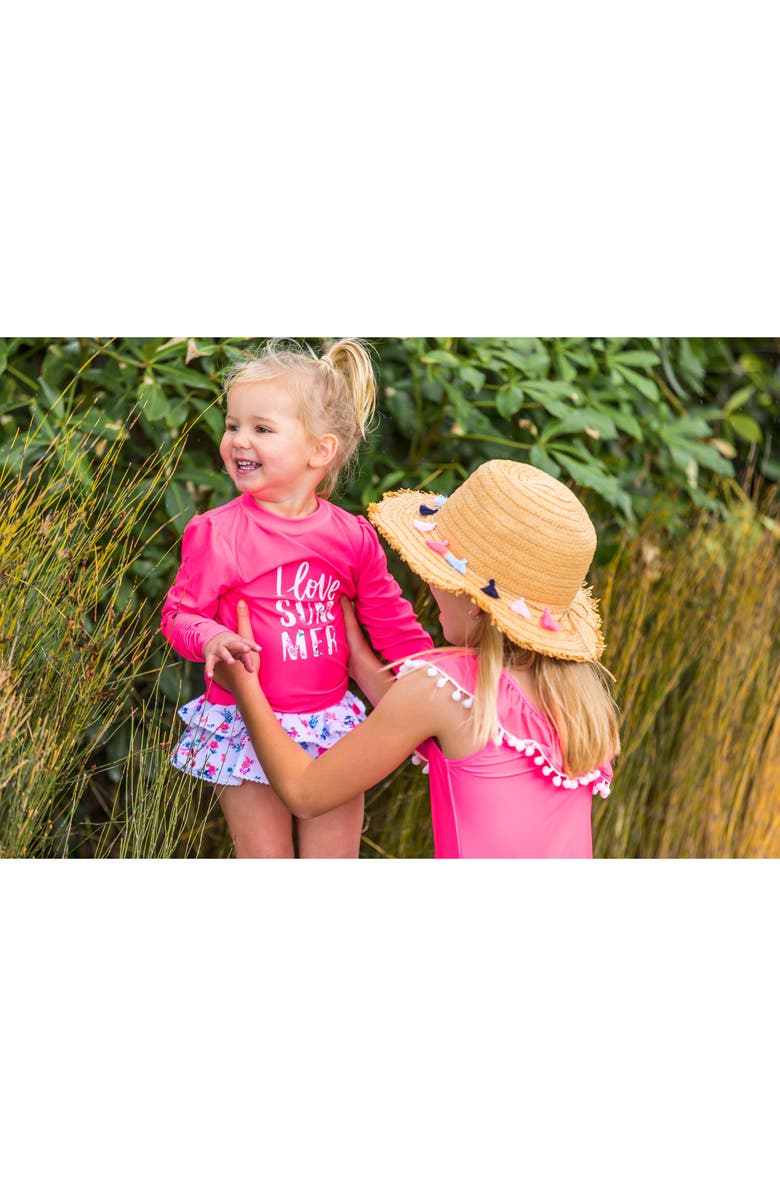 Snapper Rock Pretty Petals Ruffle Two-Piece Rashguard Swimsuit, Alternate, color,