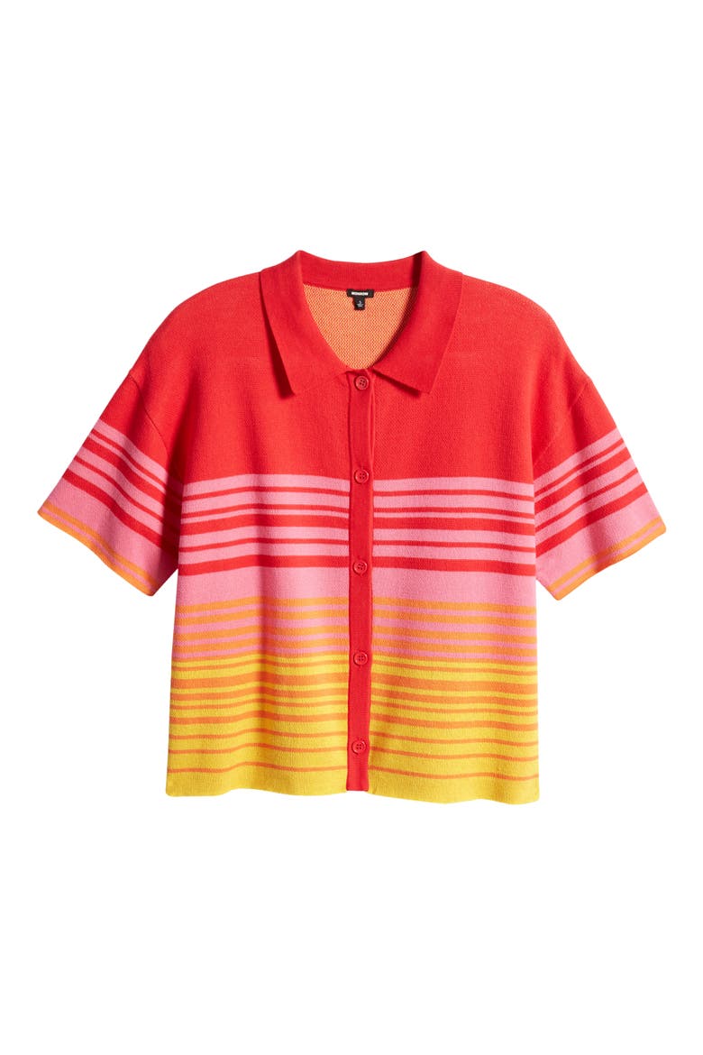 Sunset Stripe Polo Sweater, Alternate, color, SUNSET