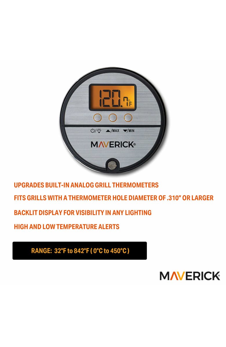 Maverick Professional Thermocouple Grill Thermometer with .310" shaft, Alternate, color, Silver