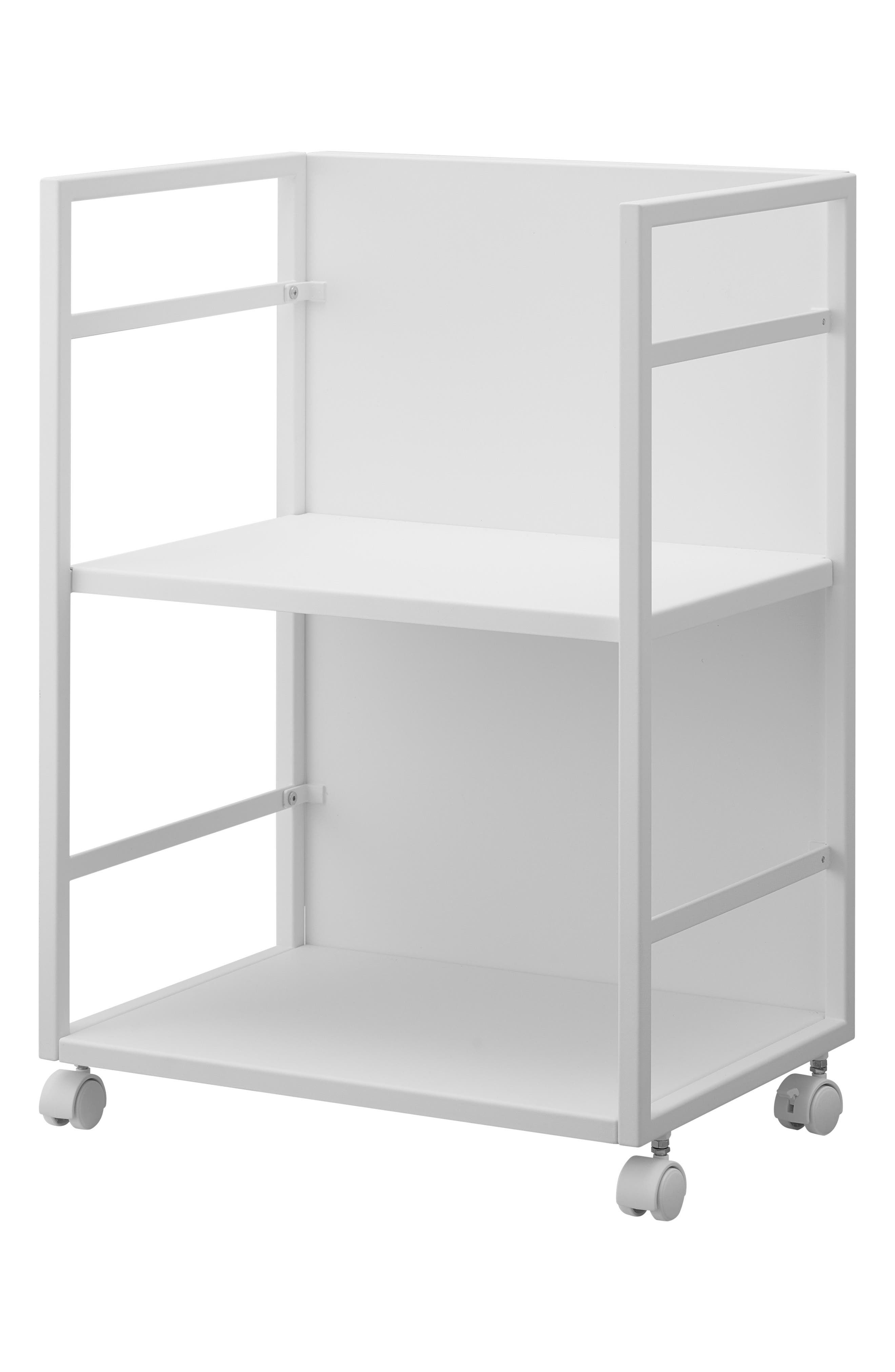 Yamazaki Two Tier Hideaway Storage Cart In White
