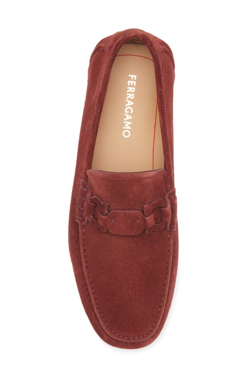 Ferragamo Men's Byte Suede Driving Shoes In College Red