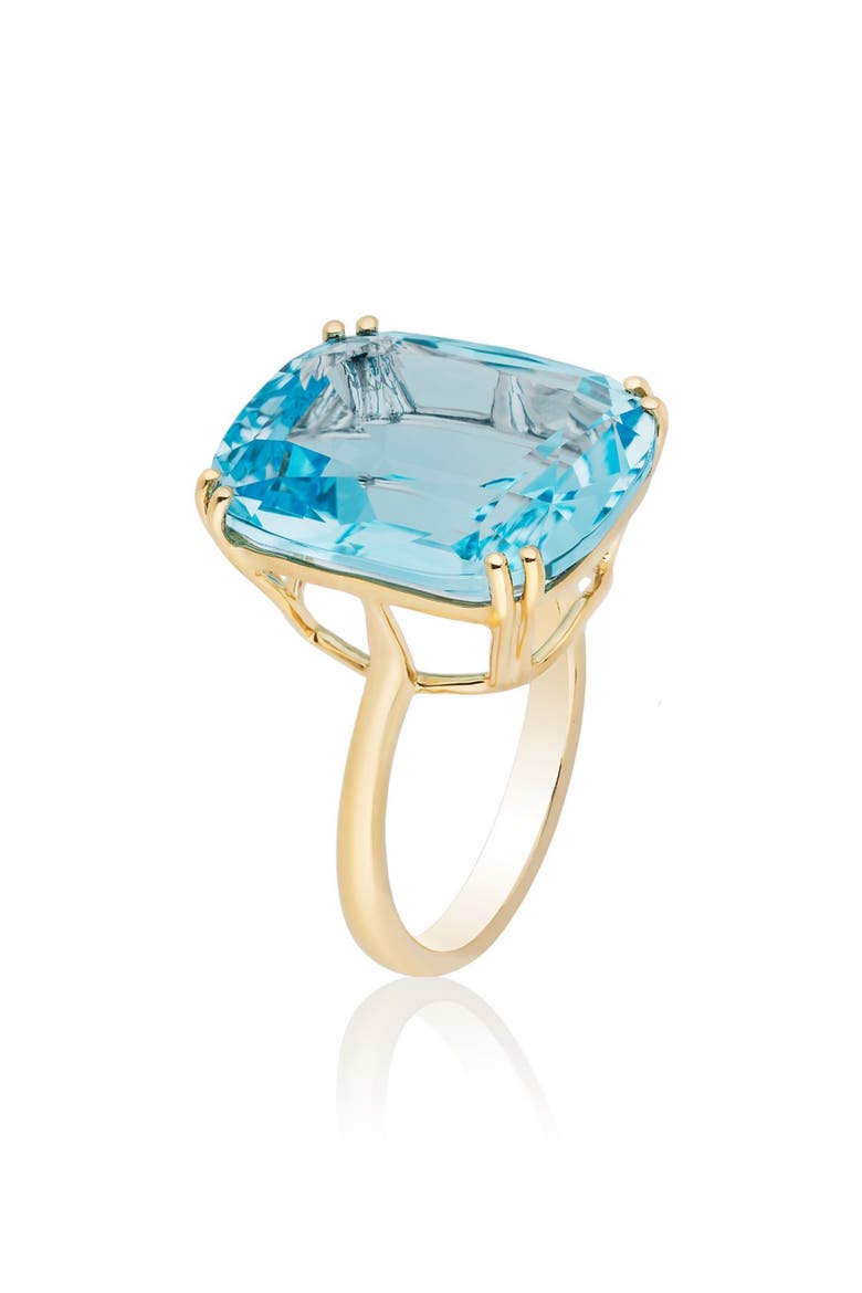 Gossip Cushion Cut Cocktail Ring, Alternate, color, BLUE TOPAZ