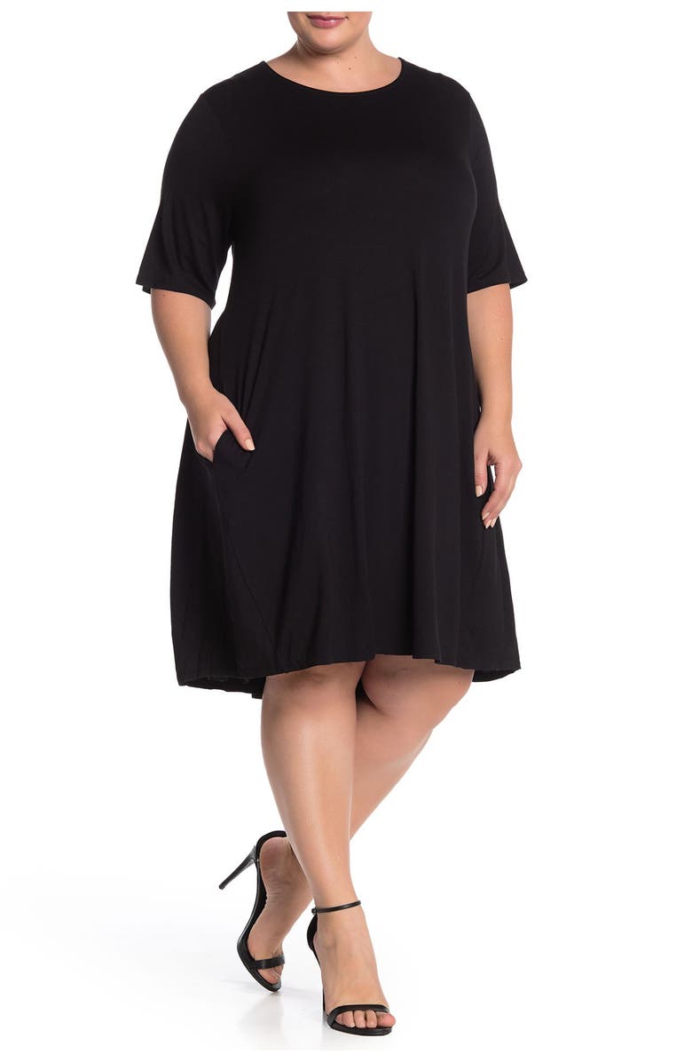 PHILOSOPHY BY RPUBLIC CLOTHING Elbow Sleeve Knit Swing Dress, Main, color, 