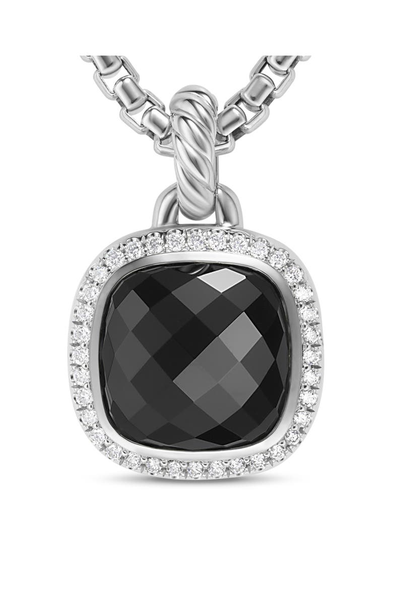 David Yurman Albion<sup>®</sup> Pendant in Sterling Silver with Black Onyx & Diamonds, 11mm, Alternate, color, Black Onyx