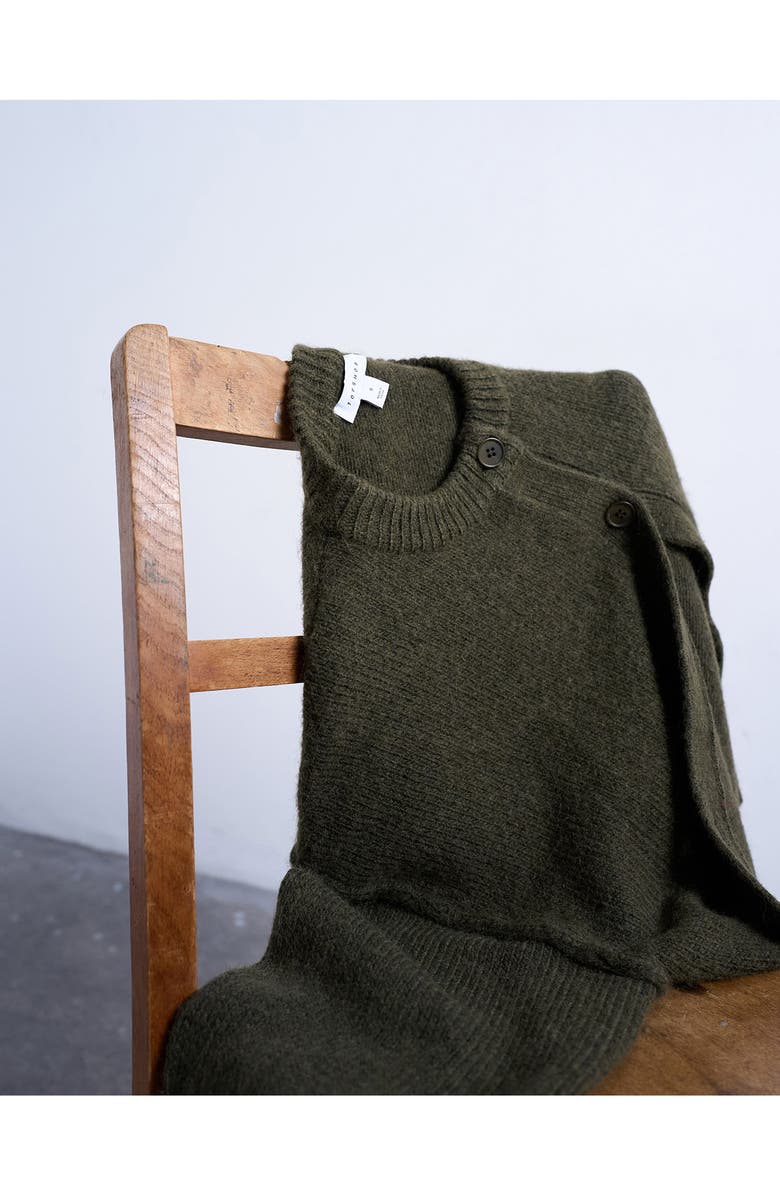 Topshop Exposed Seam Button Front Cardigan, Alternate, color, Dark Khaki