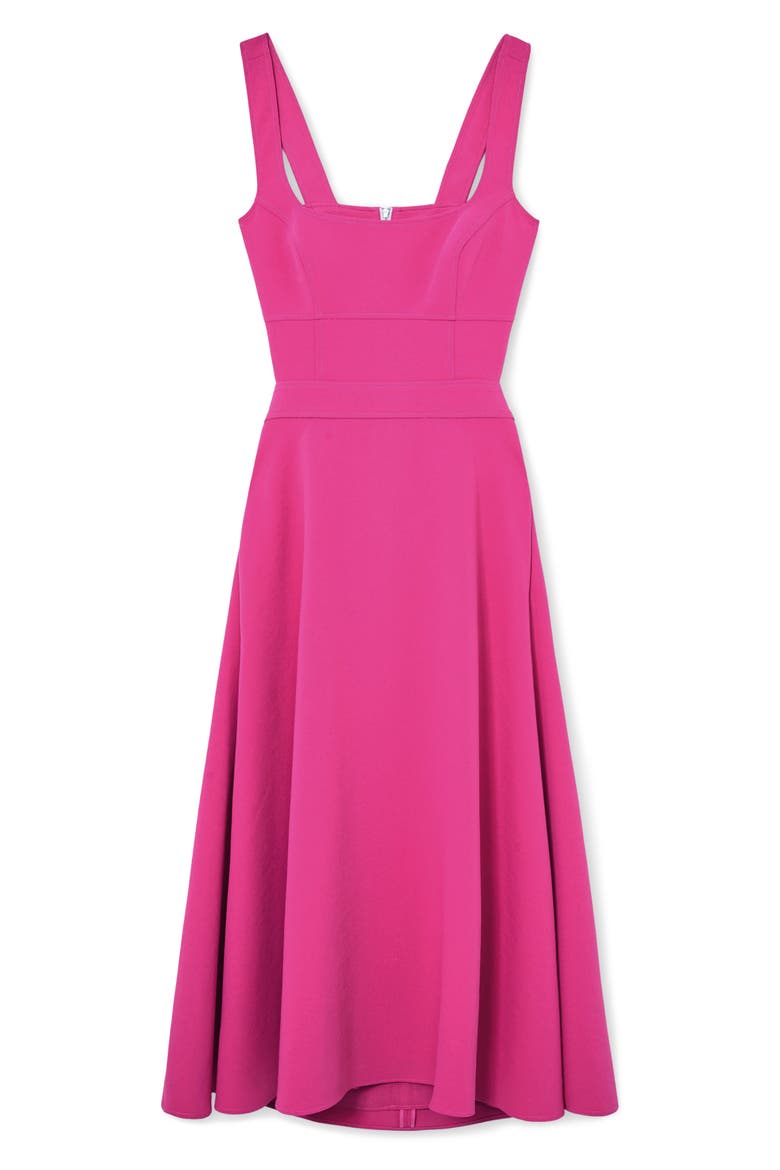 Dina Cutout Back Fit & Flare Midi Dress, Alternate, color, RASPBERRY PINK