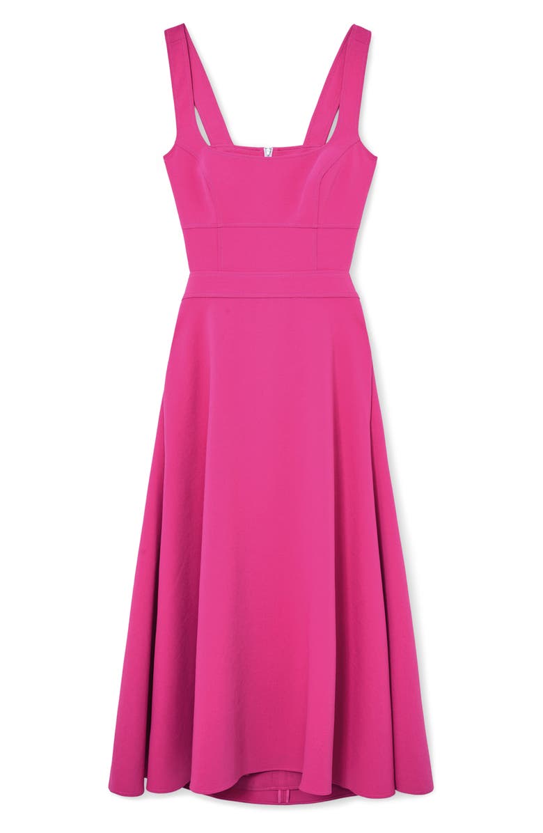 Reiss Dina Cutout Back Fit & Flare Midi Dress, Alternate, color, Raspberry Pink