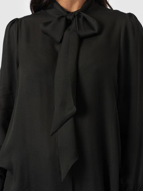 Saint + Sofia Paxton Pussybow Blouse In Black