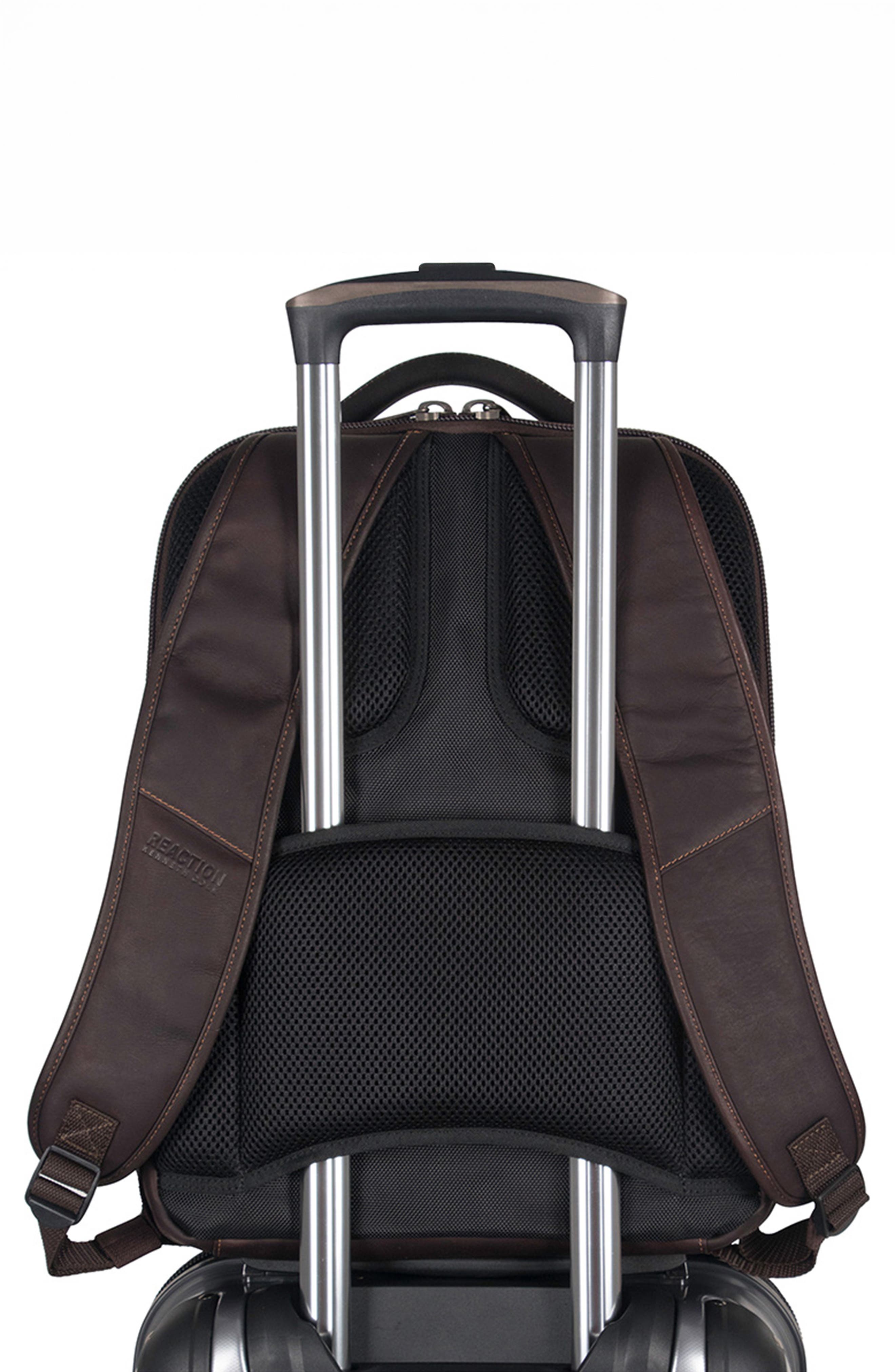 Kenneth Cole Colombian Leather Backpack, Alternate, color, Brown