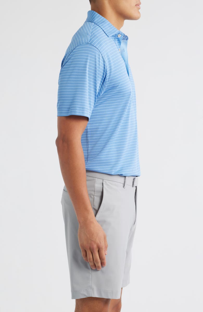 Peter Millar Winston Stripe Performance Piqué Polo, Alternate, color, Evening Tide