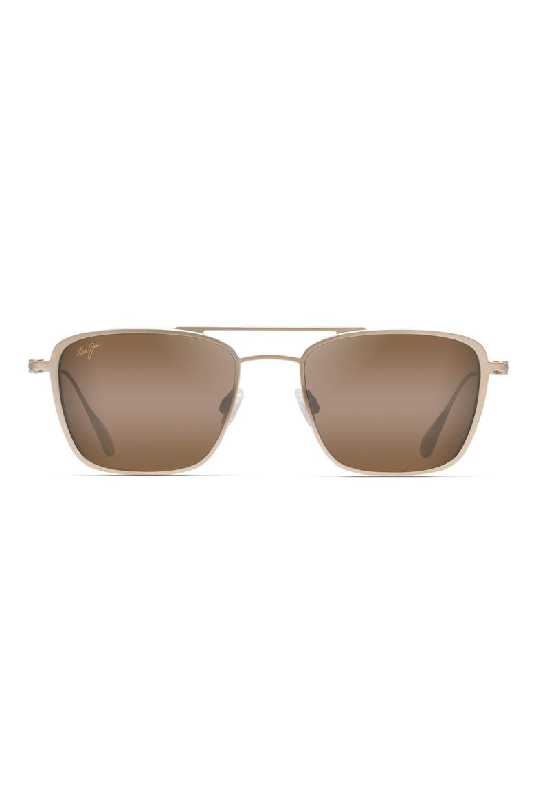 Ebb & Flow 54mm Polarized Navigator Sunglasses, Alternate, color, SATIN GOLD