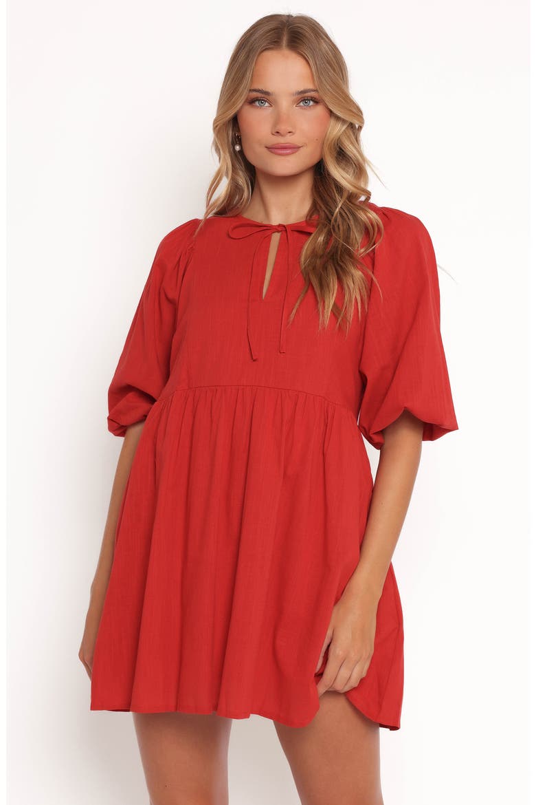 Cinzia Puff Sleeve Minidress, Alternate, color, RED