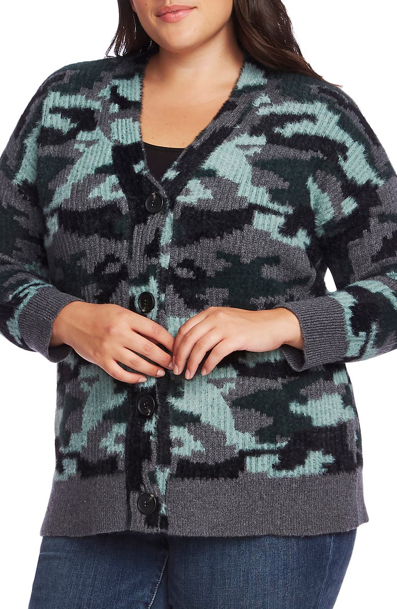 Vince Camuto Camo Button-Up Cardigan, Main, color, 