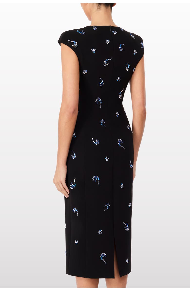 Jenny Packham Hydra embellished cap-sleeve midi dress, Alternate, color, Liquorice