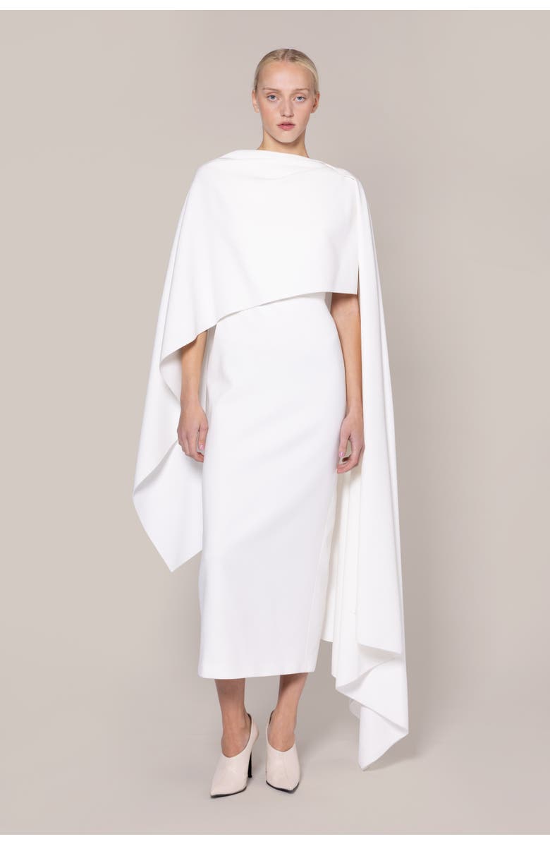 Roksanda Demetria Crepe Bridal Dress, Main, color, Ivory