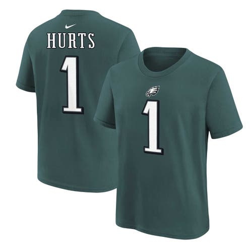 Nike Big Boys And Girls Jalen Hurts Midnight Green Philadelphia Eagles Player Name Number T-shirt In Green