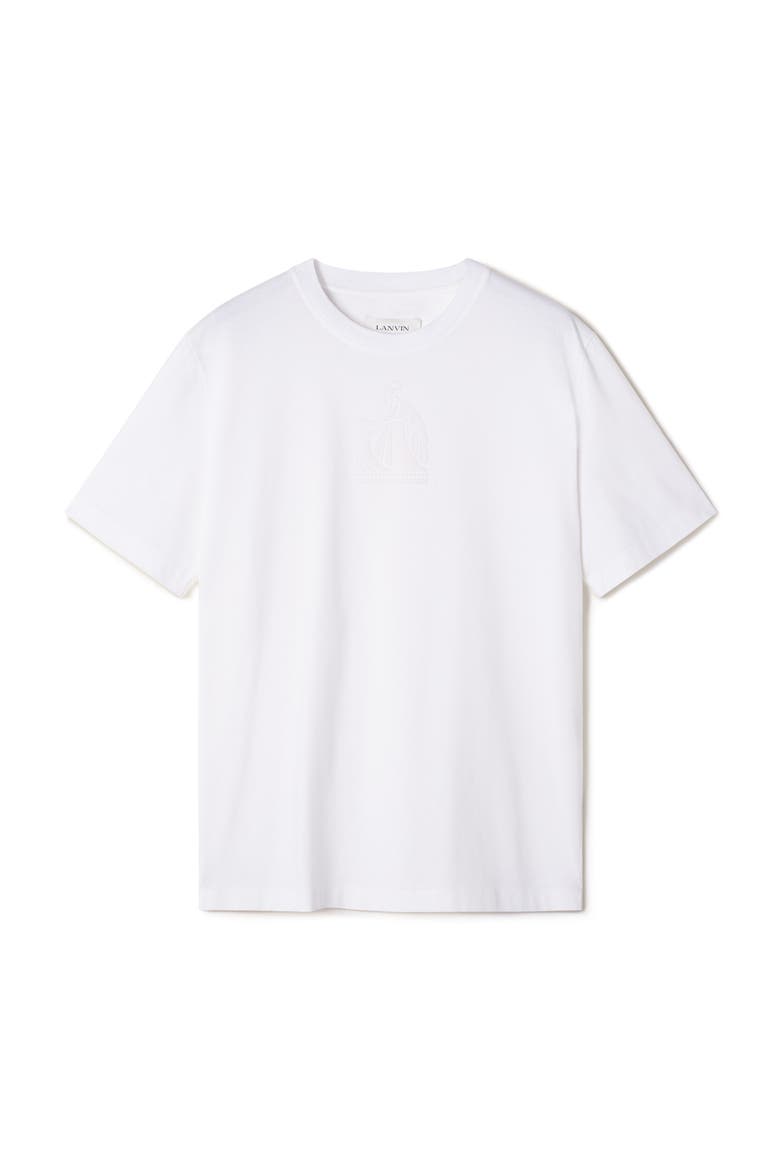 Mother And Child Flocked Cotton T-Shirt, Alternate, color, Optic White