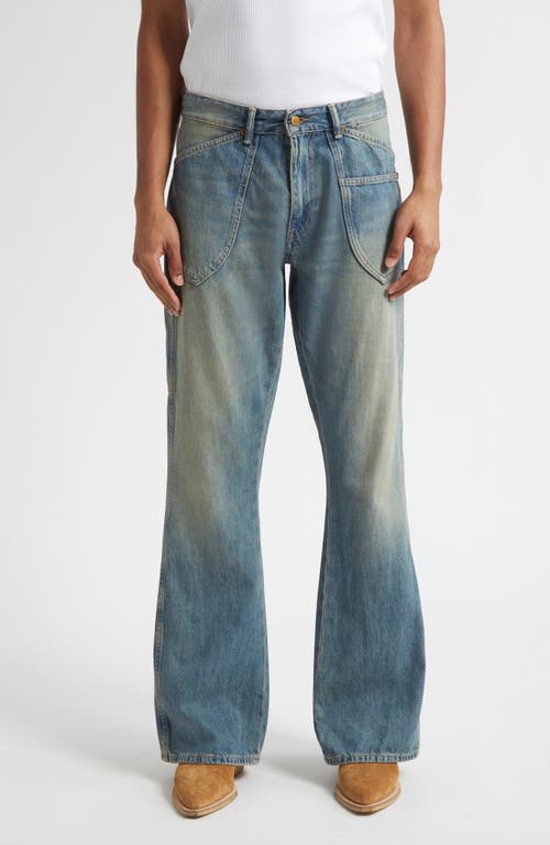 STOCKHOLM SURFBOARD CLUB Hawk Bootcut Carpenter Jeans in Sand Blue 