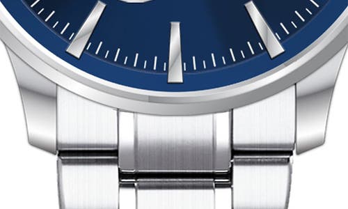 Alfred Sung Bracelet Strap Automatic Watch, 43mm In Silver Bracelet Blue Dial