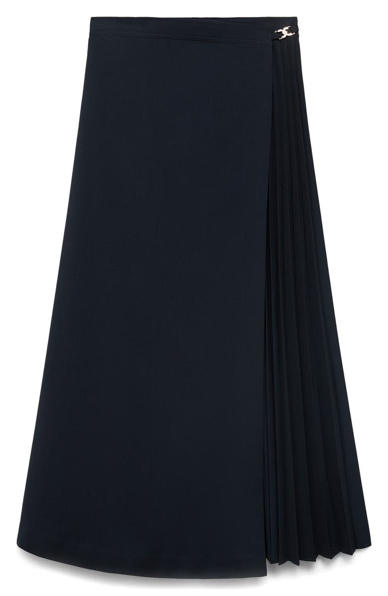 MANGO Pleated Crossover Maxi Skirt, Alternate, color,