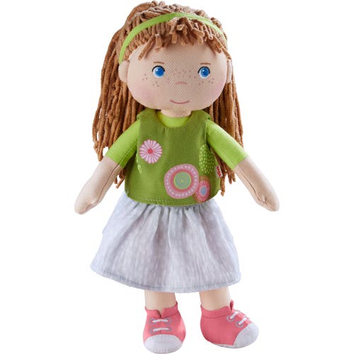 HABA 12" Soft Baby Doll Hedda with Brown Hair, Blue Eyes & Embroidered Face, Washable Toddler Doll for 18 Months+ in Green Multi  product