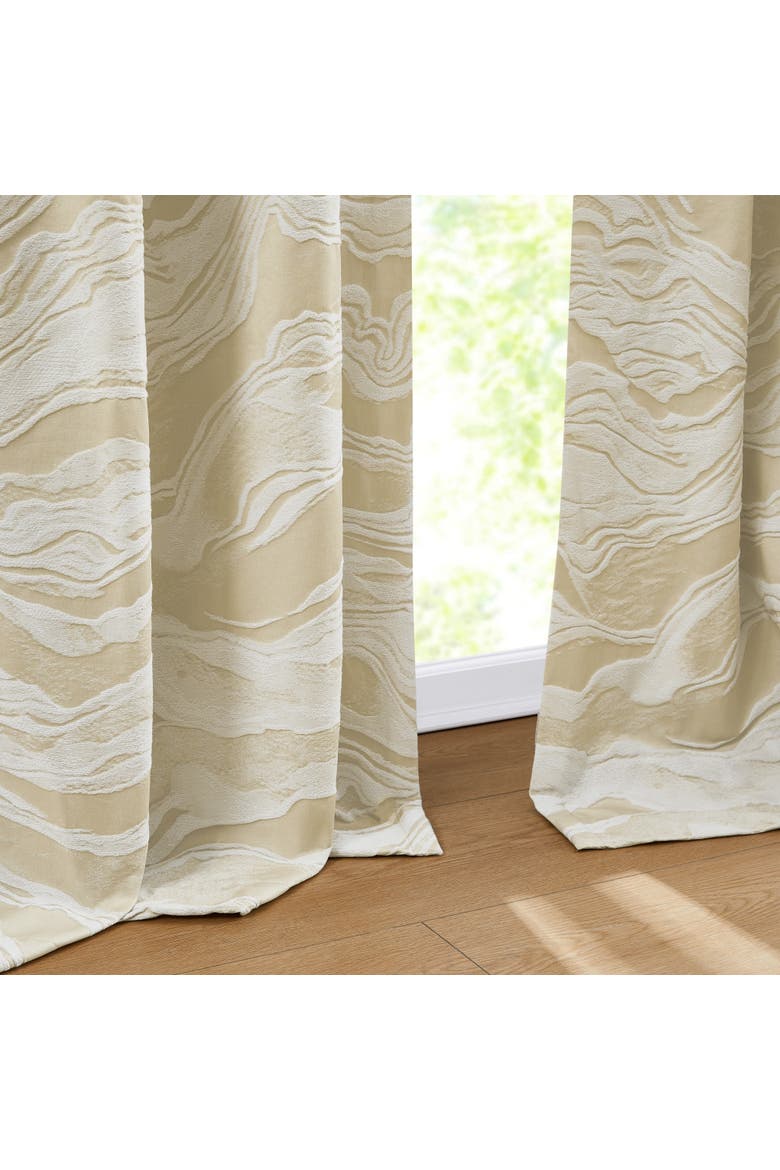Cascade Wave Blackout Window Panel, Alternate, color, Cream/White