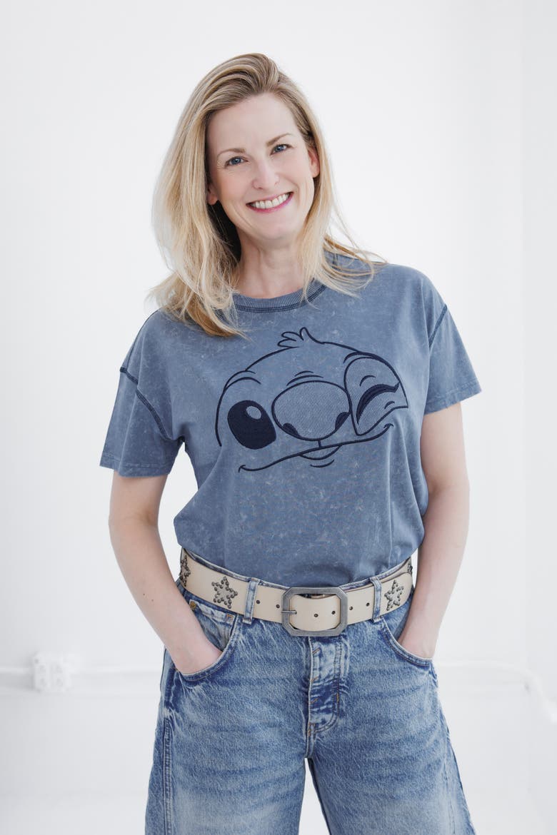 Lilo & Stitch Short Sleeve T-Shirt, Alternate, color, Washed Blue Stitch