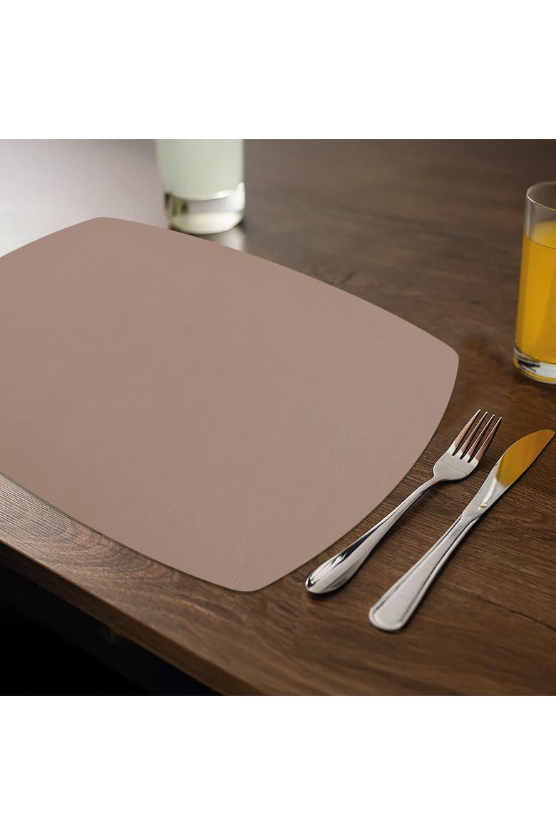 Davanti by  Mattola Placemats Set of 6, Rectangle Plus, 14 x 18 Inch Indoor Outdoor Table Placemats, Alternate, color, Taupe