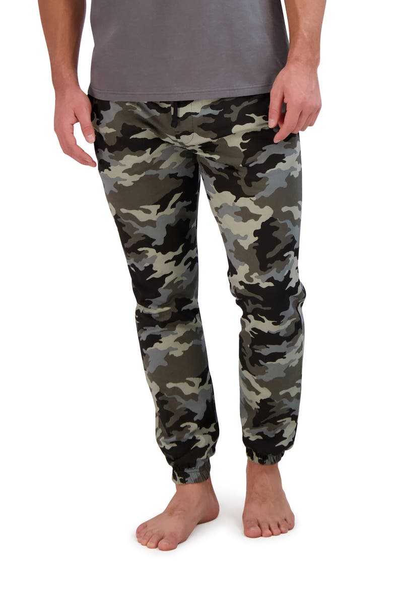 French Terry Sleep Pants, Main, color, GREY CAMO