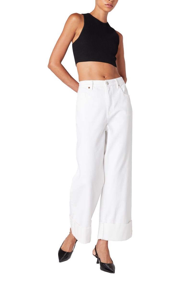 Cuffed Low Rise Ankle Wide Leg Jeans, Alternate, color, CLUB SODA