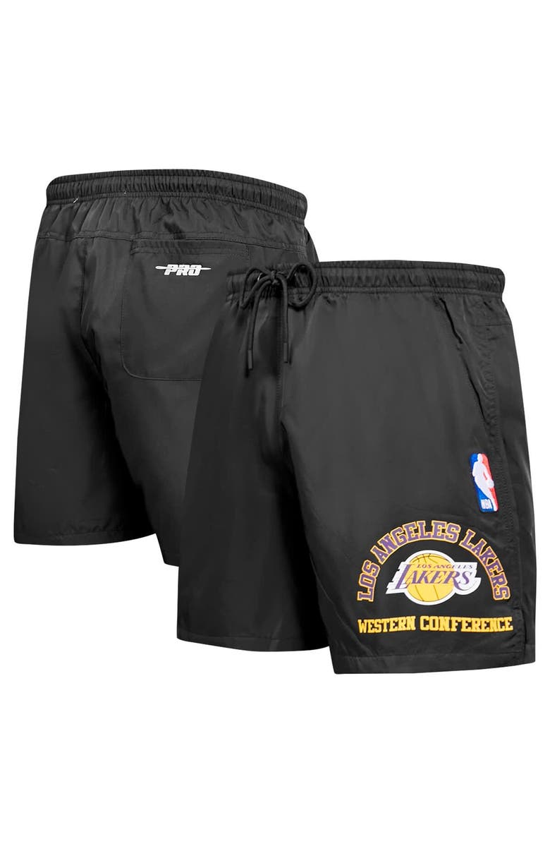 PRO STANDARD Men's Pro Standard Black Los Angeles Lakers Area Code Shorts, Main, color, Black