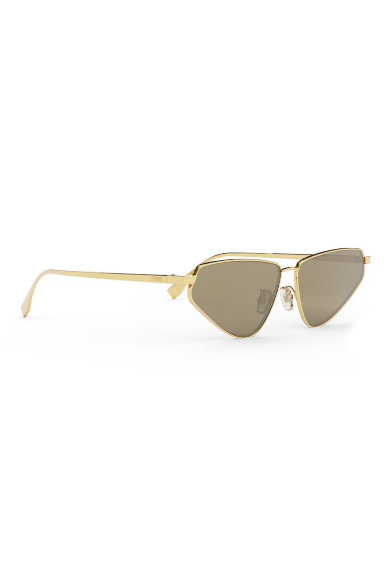 FF Fendi 60mm Cat Eye Sunglasses, Alternate, color, SHINY ENDURA GOLD / BROWN