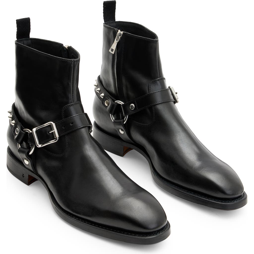 John Varvatos Regent Harness Spike Zip Boot in Black
