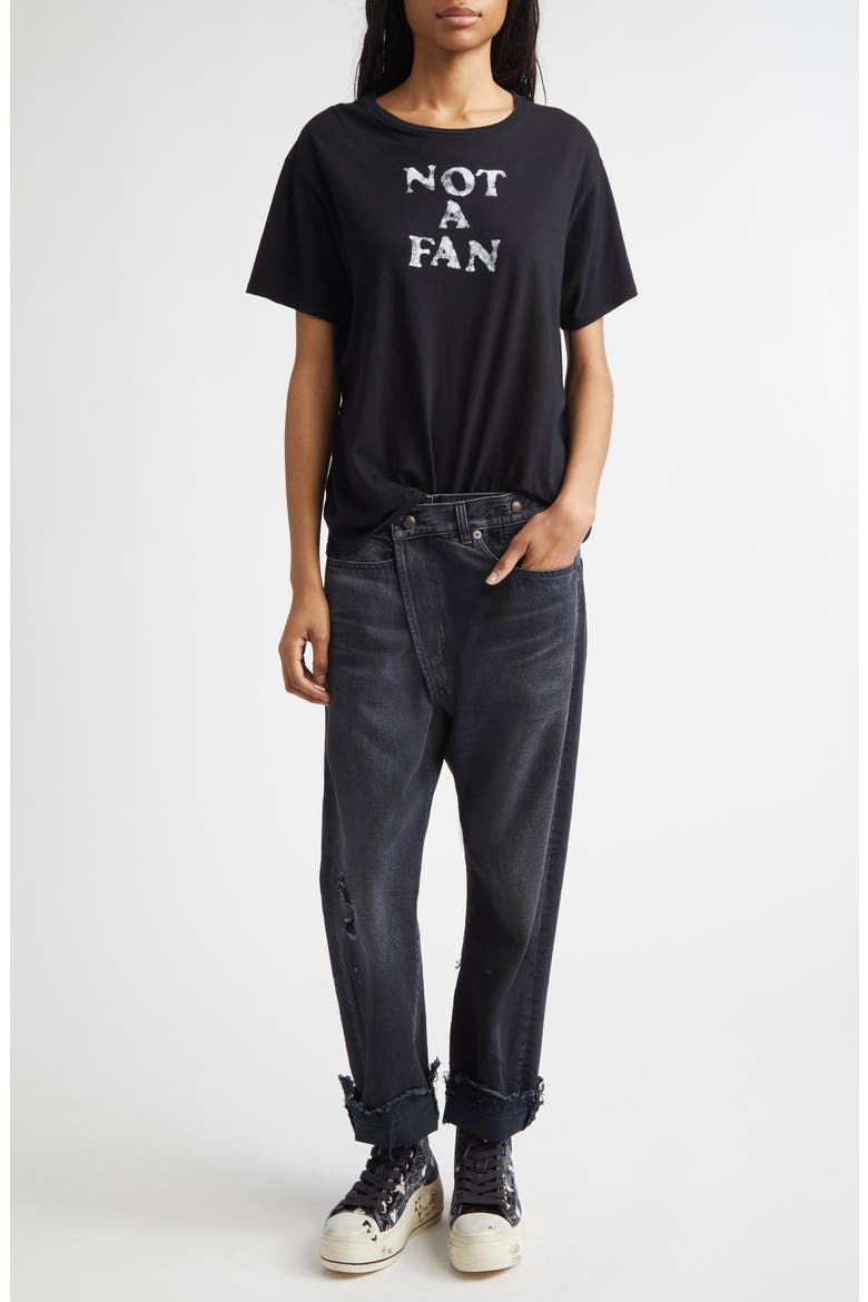 Relaxed Fit Not a Fan Cotton & Cashmere Graphic T-Shirt, Alternate, color, BLACK