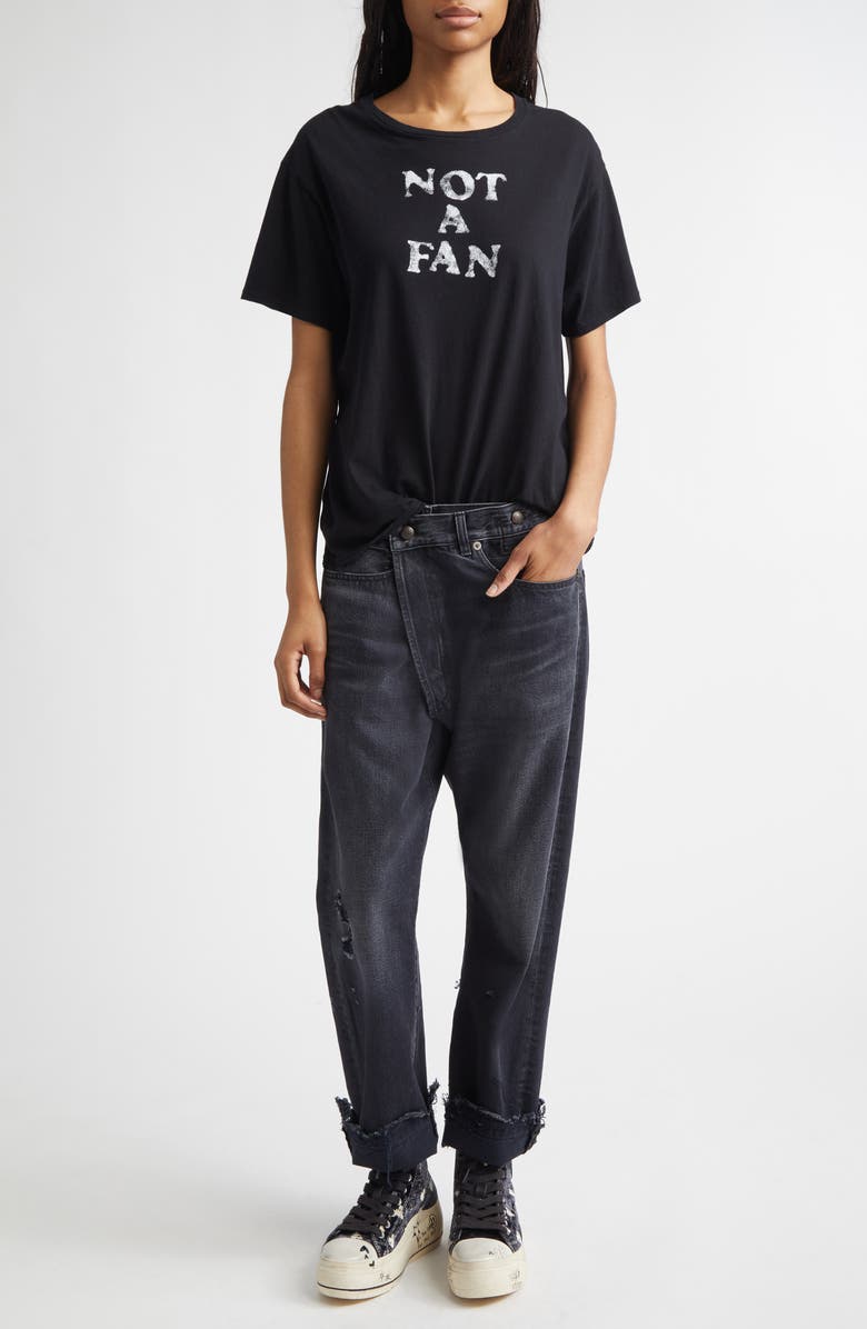 R13 Relaxed Fit Not a Fan Cotton 
Cashmere Graphic T-Shirt, Alternate, color, Black