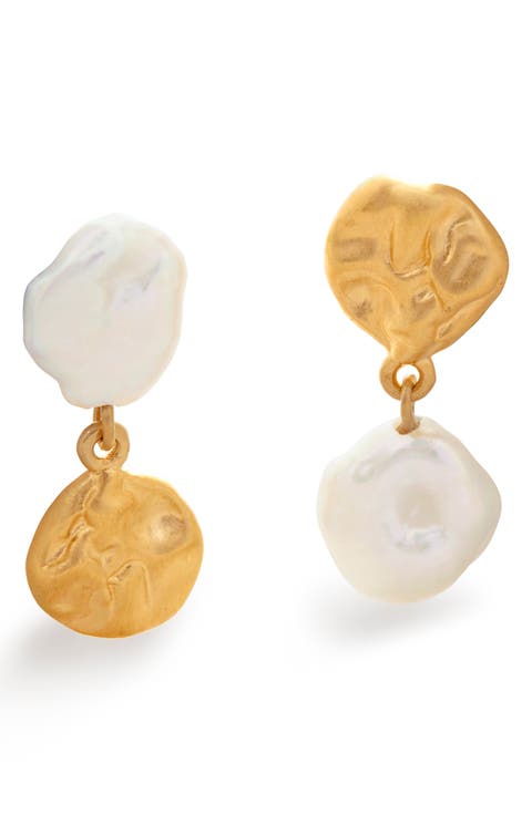 Mismatched Keshi Pearl Drop Earrings