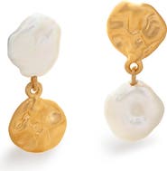 Monica Vinader Mismatched Keshi Pearl Drop Earrings
