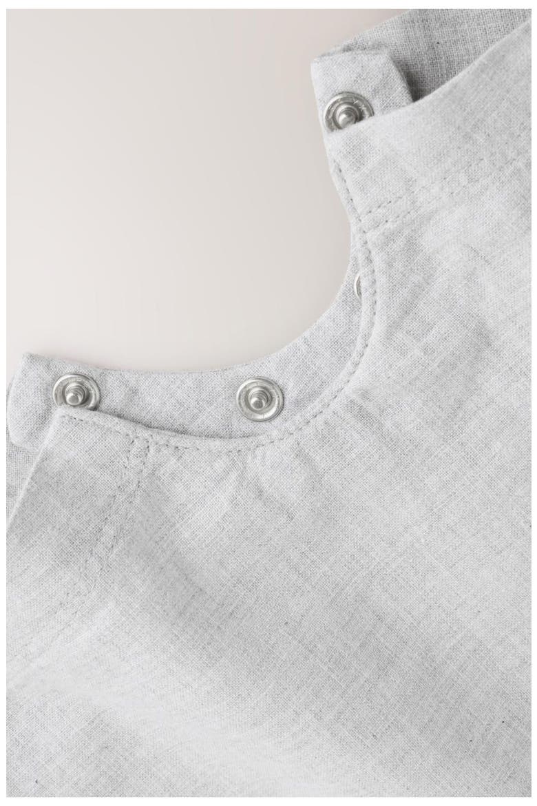 Kids' Linen Blend Dungaree & Bodysuit Set, Alternate, color, GREY