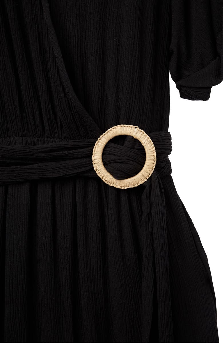 Karen Kane Rattan Buckle Midi Dress, Alternate, color,