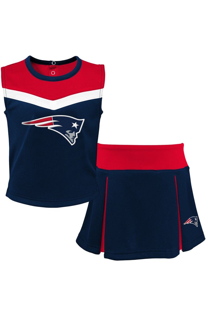 Outerstuff Youth Navy/Red New England Patriots Two-Piece Spirit Cheerleader Set, Main, color, Navy