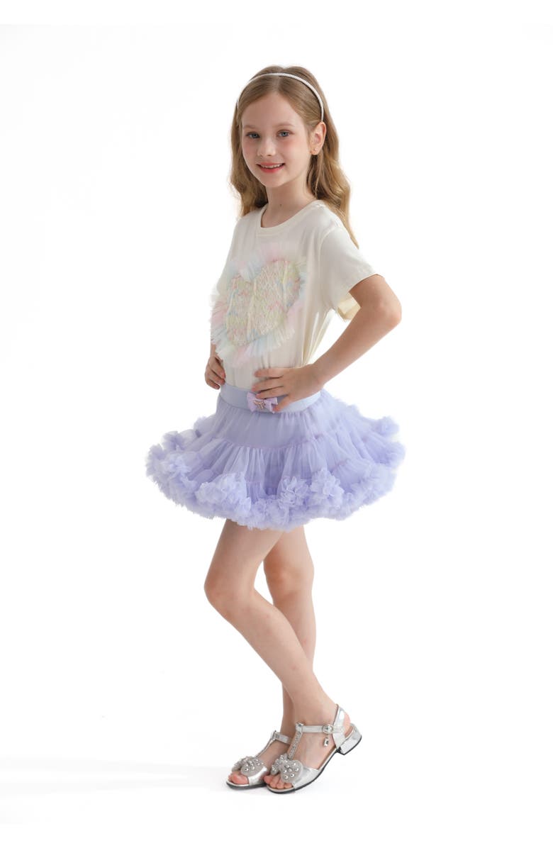 Mimi Tutu Rainbow Heart Applique T-Shirt, Alternate, color, Cream