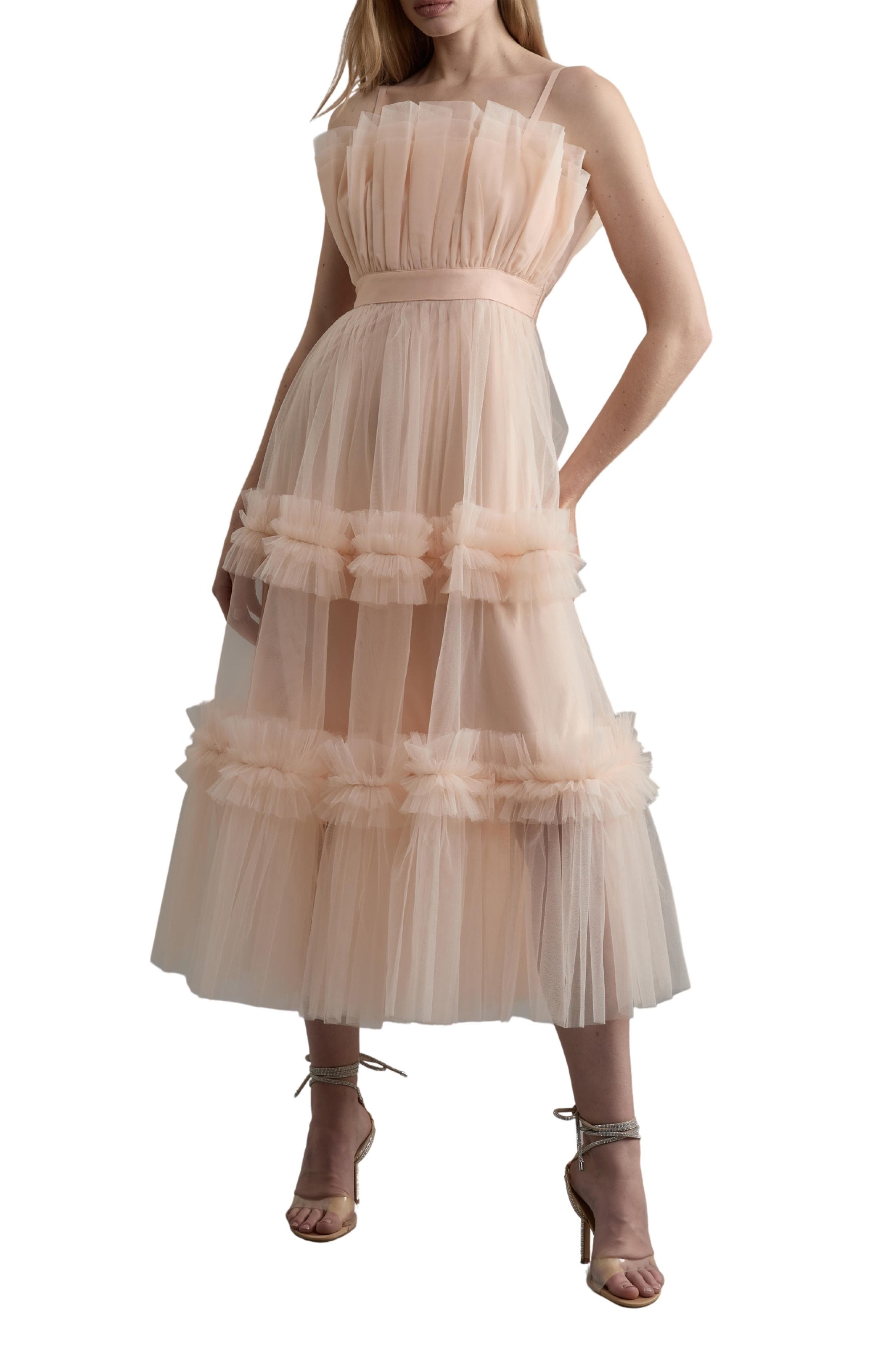 tulle bandeau tiered midi dress lombardandfifth on LTK