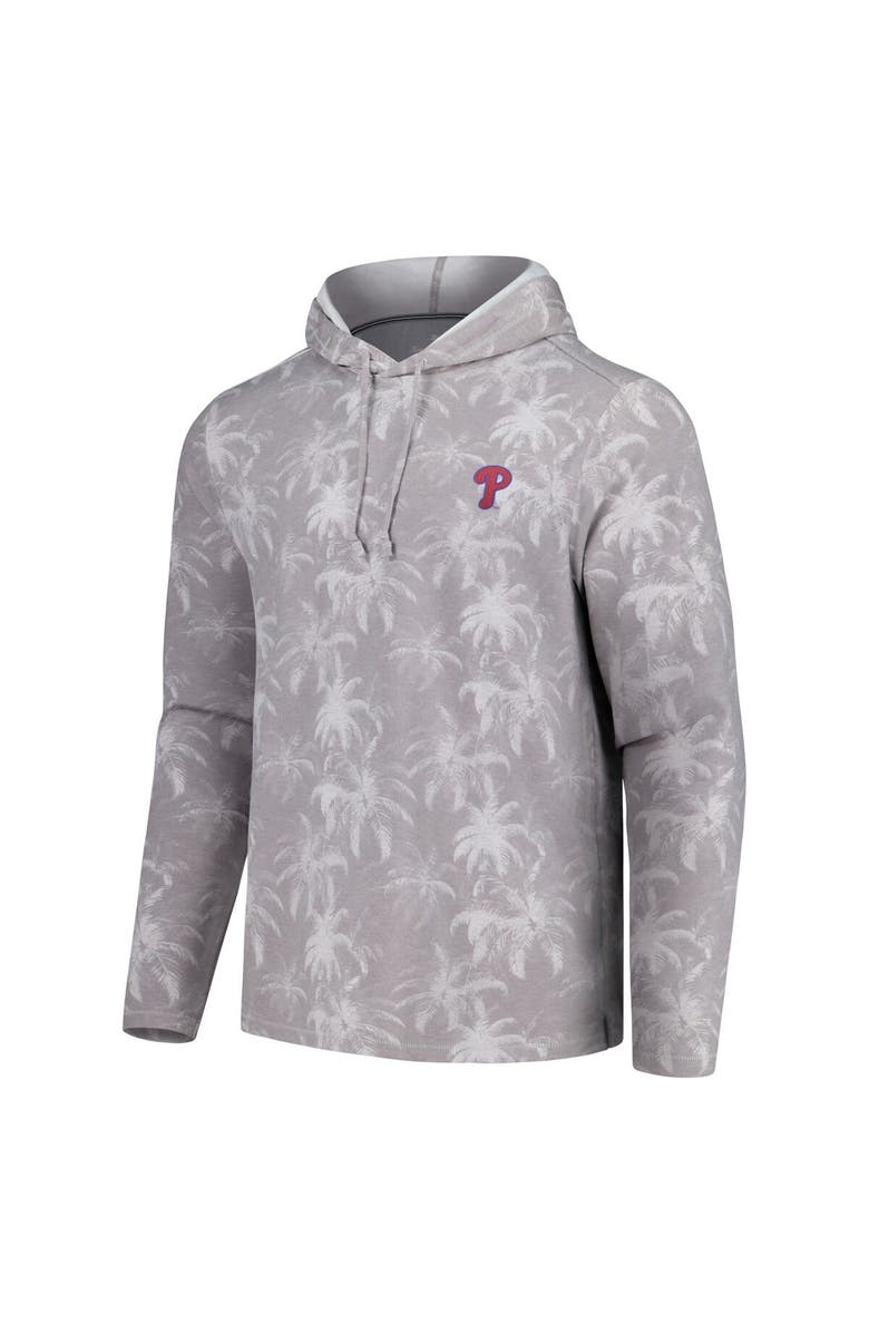 Tommy Bahama Men's Tommy Bahama Gray Philadelphia Phillies Palm Frenzy Hoodie Long Sleeve T-Shirt, Alternate, color, 