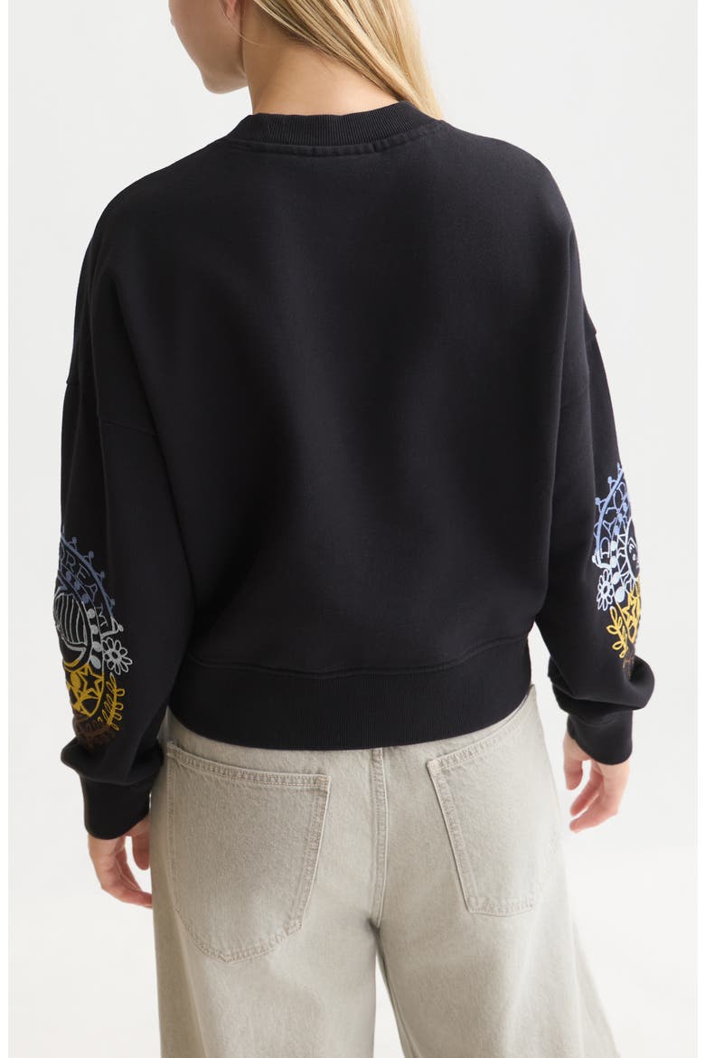 Embroidered Relaxed Fit Sweatshirt, Alternate, color, METEORITE