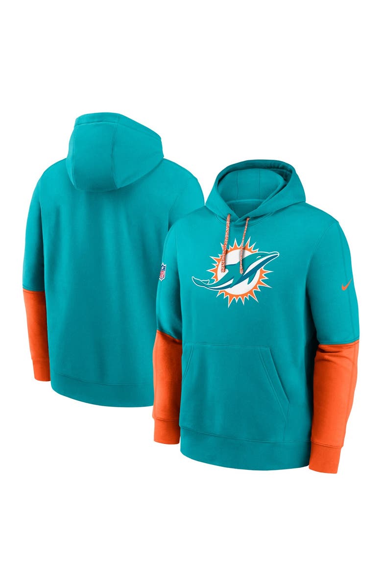 Nike Men's Nike Aqua Miami Dolphins 2024 Sideline Club Pullover Hoodie, Alternate, color, Aqua