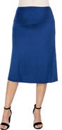 24seven Comfort Apparel Maternity A-Line Elastic Waist Knee Length Skirt